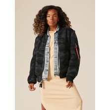 Alpha Industries Dik Yaka Normal Kalıp Yeşil Kadın Mont - L-2B