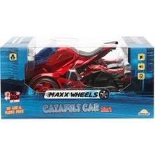 Maxx Wheels Motosiklet Fırlatıcılı Sesli ve Işıklı Araç - Kırmızı-Siyah