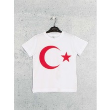 DMB SPORT 5361 Çocuk Bayrak Baskılı Tişört  Dmb - Beyaz - 11-12 Yaş