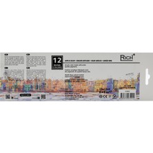 Rich Art-X 12 ml 12 Renk Tüp Akrilik Boya 11412