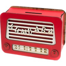 Mixoyuncak Kumbara Ahşap Nostaljik Kumbara Kırmızı