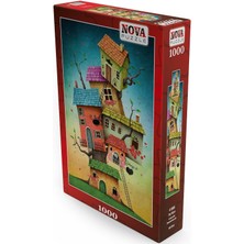 Nova Puzzle Nova 2X1000 Parça Fantastik Evler ve Kitap Sokağı Puzzle Seti