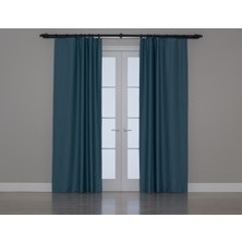 Gauze Fabric Design Blackout Karartma Özellikli Perde Turkuaz