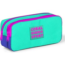 Coral High Sport Iki Gözlü Su Yeşili/lavanta Kalem Çantası