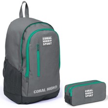 Coral High Sport Açık Gri Okul Çantası ve Kalemlik Seti - Ortaokul ve Lise