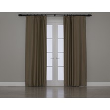 Gauze Fabric Design Blackout Karartma Özellikli Perde Koyu Bej