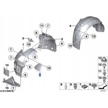 Gkl Bmw 5 Serisi F10 Çamurluk Davlumbazı Kapağı Sağ 2011- 51717187044