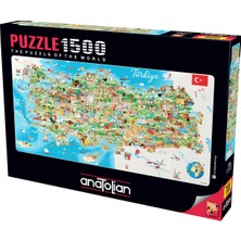 Anatolian 1500 Parçalık Puzzle / Türkiye Haritası - Kod 3793