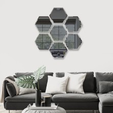 Decorita Ayna | Füme Ayna | 7'li Takım Çiçek Desen Altıgen Ayna