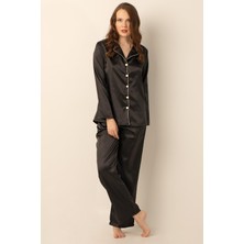 Doremi Uzun Kollu Saten Pijama Takımı