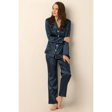 Doremi Uzun Kollu Saten Pijama Takımı