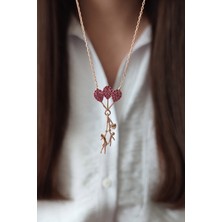 Parmas Design 925 Ayar Gümüş Balonlu Çocuklar Rose Kaplama Kadın Kolye