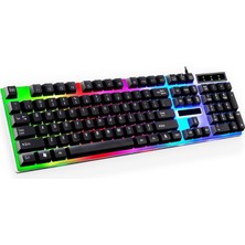 Life Teknoloji C-59 Gökkuşağı Nefes Efektli Aydınlatma Gaming Oyuncu Klavye Q Tr