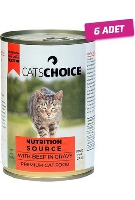 Cat Choice Nutrition 6 Adet - Cats Choice Biftekli Kıyılmış Yetişkin Kedi Konservesi 400 gr