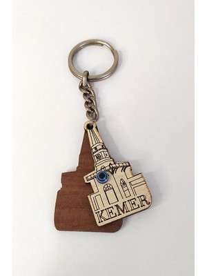 Hd Marketim Nazar Boncuklu Ahşap Anahtarlık Çanta Süsü Dekor Kemer Yazılı 10851