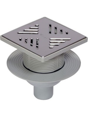 Visam Plastik Çerçeveli Yer Sifonu (15X15 cm Alttan Çıkışlı Ø 50 Mm) 760.001