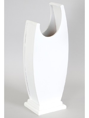 Hobimax 50 cm Dekoratif Ahşap Vazo Beyaz