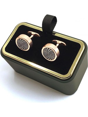 Kravatkolik Bakır Renk Yuvarlak Kol Düğmesi KD1176