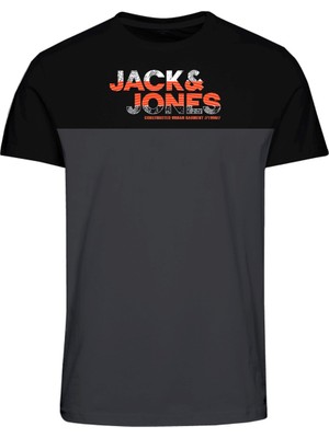 Jack & Jones 12207499  Jcogary Crew Neck Erkek T-Shirt Asphalt