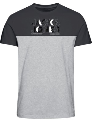 Jack & Jones 12207499  Jcogary Crew Neck Erkek T-Shirt Asphalt