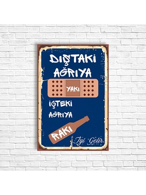 Alkol Retro Ahşap Poster
