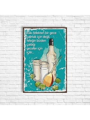 Rakı Alkol Retro Ahşap Poster