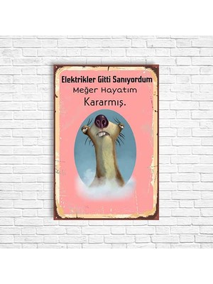 Buz Devri Retro Ahşap Poster