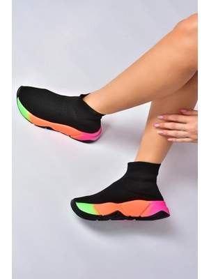 Siyah/multi Kumaş Kalın Tabanlı Kadın Spor Ayakkabı M848440104