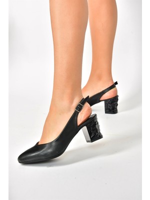 Siyah Kalın Topuklu Kadın Ayakkabı M250071109