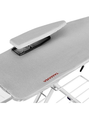 Lady Saraylı Tamara Ütü Masası – Isıya Dayanıklı Teflon Kumaş, Elektrostatik Boyalı Monoblok Tabla, 42x125 cm Desenli Yüzey