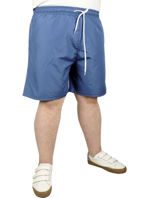Modexl Büyük Beden Deniz Şortu White Line 21451 Indigo