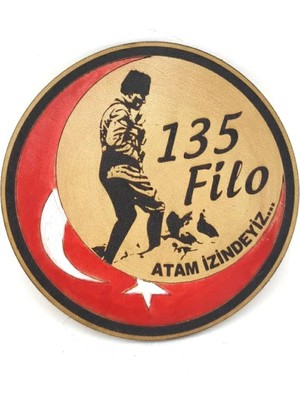 Seyhan Askeri Malzeme  Atatürk Kocatepe 135 Filo Deri Peç - Arma - Askeri Patch