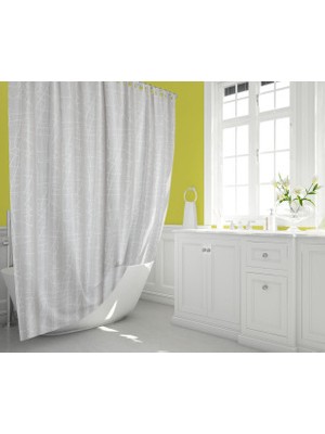 Mermer Desenli Banyo Perdesi 180X200 Duş Perdesi Tek Kanat Banyo Perdeleri - Su Geçirmez Küvet Perde