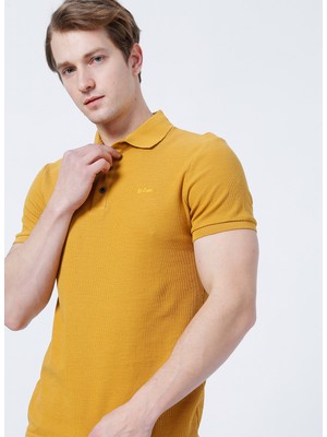 Lee Cooper Tylen Erkek %100 Pamuk Polo Yaka T-Shirt Hardal