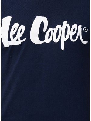 Lee Cooper Bisiklet Yaka Slim Fit Baskılı Lacivert Erkek T-Shirt - 222 LCM 242065 London Logo