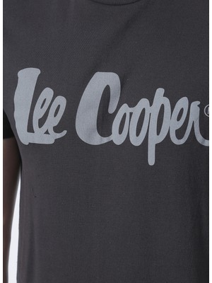 Lee Cooper 222 Lcm 242065 Londonlogo Bisiklet Yaka Slim Fit Baskılı Antrasit Erkek T-Shirt