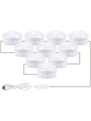 Puluz 10 Led Usb Üç Renkli Karartma Aynası Ön Işık Beyaz (Yurt Dışından)