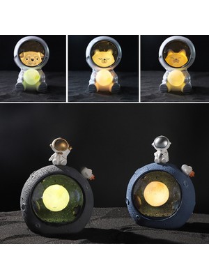 Puluz Resin Planet Gece Lambası, Stil: Ayı Astronot Beyaz (Yurt Dışından)