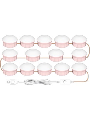 Puluz 14 Led Usb Üç Renkli Karartma Aynası Ön Işık Beyaz (Yurt Dışından)