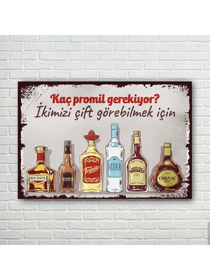 Trend Poster Alkol Retro Ahşap Poster