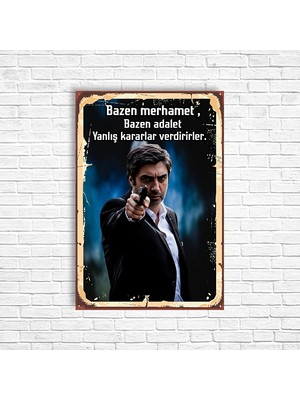 Polat Alemdar Kurtlar Vadisi Retro Ahşap Poster