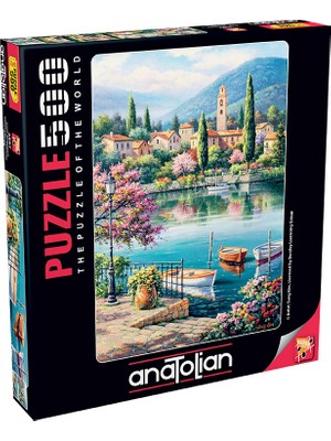 Anatolian 500 Parça Puzzle – Gölde Akşamüstü Manzarası, Orta Zorluk, Parlama Önleyici Dayanıklı Mukavva