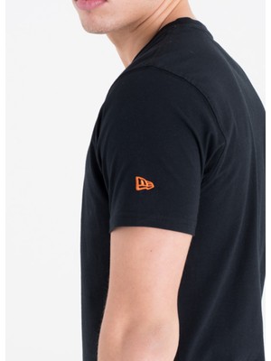 New Era Bisiklet Yaka Normal Kalıp DüzSiyah Erkek T-Shirt - Team Logo Tee Phosun Blk