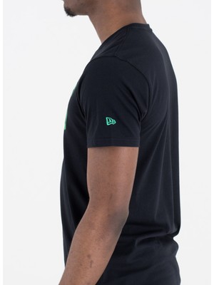 New Era Bisiklet Yaka Normal Kalıp DüzSiyah Erkek T-Shirt - Team Logo Tee Boscel Blk