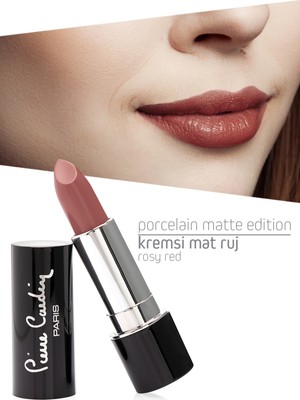 Pierre Cardin Porcelain Matte Edition Likit Ruj 4 gr Rosy Red Mat Etkili Kremsi Doku
