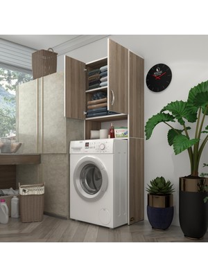 Kenzlife çamaşır makinesi dolabı sinem crd 180x066x30 banyo kiler