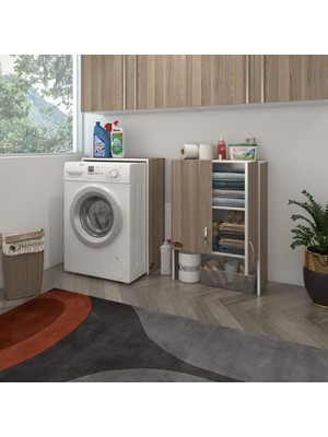 Kenzlife çamaşır makinesi dolabı sinem crd 180x066x30 banyo kiler