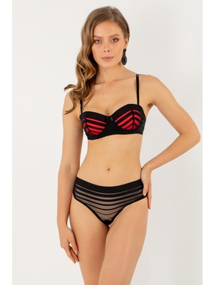 Miorre Push-Up Dolgulu Straplez Sütyen Takım