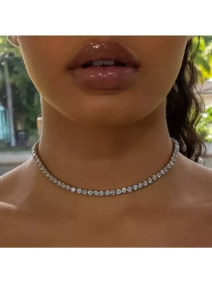 Takıconcept Taşlı Su Yolu Swarovski Choker Kolye