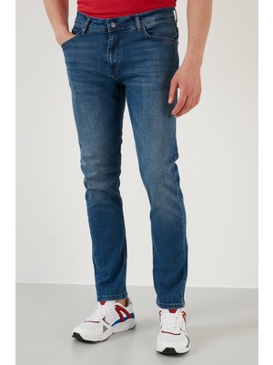 Buratti Pamuklu Normal Bel Slim Fit Boru Paça Jeans Erkek Kot Pantolon 2103F12PARMA